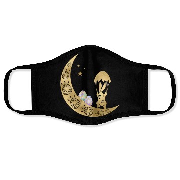 Discover Happy Easter | Golden Cute Bunny With Egg Face Masks