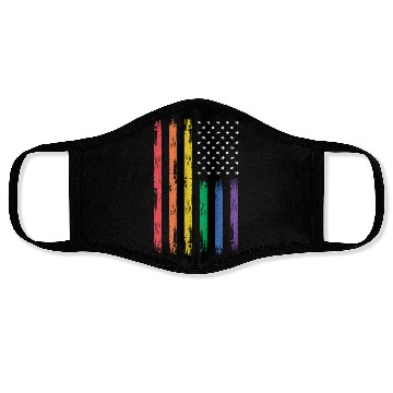Discover LGBTQ Patriotic Rainbow US Flag Face Masks