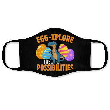 Discover Easter T-rex Dinosaur Rabbit Easter Bunny Holiday Face Masks