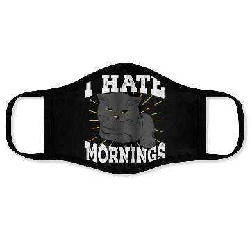 Discover I Hate Mornings Cat Long Sleeper Gift Face Masks