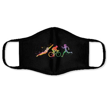 Discover Watercolor Womens Triathlon Face Masks