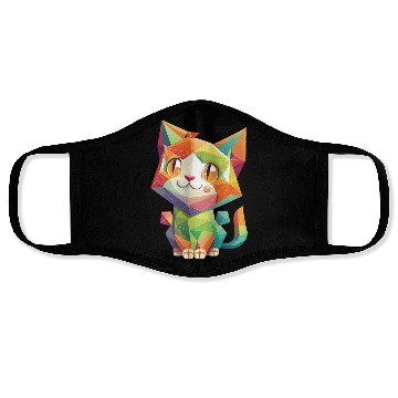 Discover Geometric Cat Funny Cat lover Math Face Masks