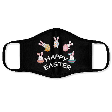 Discover Happy Easter Bunny with Easter Eggs Face Masks