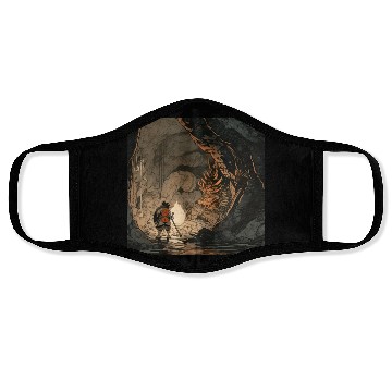 Discover Dragon sleeping in a cave Face Masks