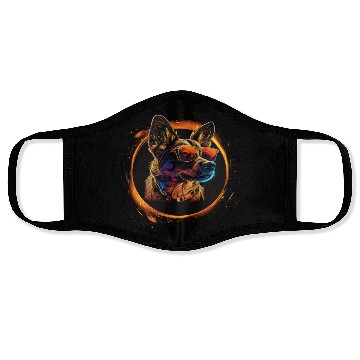 Discover German Shepherd-neon dog Face Masks