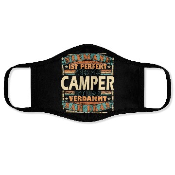 Discover Camping Held Camper Zelten Grillen Natur Face Masks