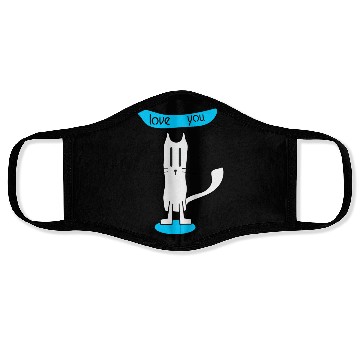 Discover love you I love cat Face Masks
