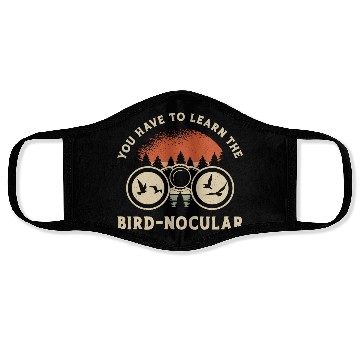Discover Bird Watching The Bird Nocular Retro Bird Watcher Face Masks