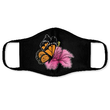 Discover Butterfly Hibiscus Flower Face Masks
