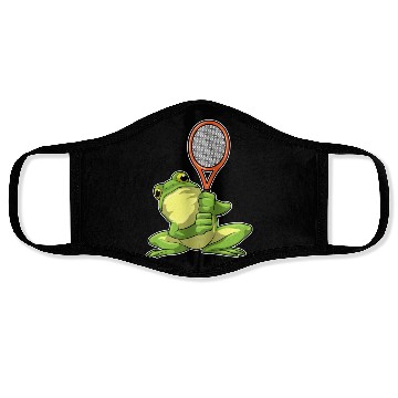 Discover Frog At Tennis With Tennis Racket Face Masks