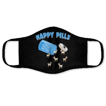 Discover Happy Pills Farm Animal Funny Goat Lovers Humor Face Masks