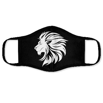 Discover Mighty Lion Head Mane Cool Tattoo Style Face Masks