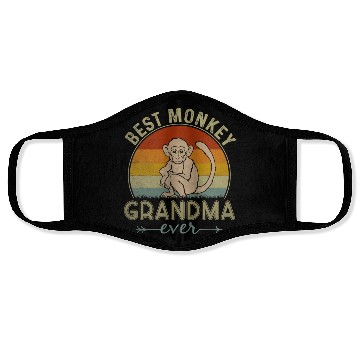 Discover Best Monkey Grandma Ever Funny Mothers Day Face Masks