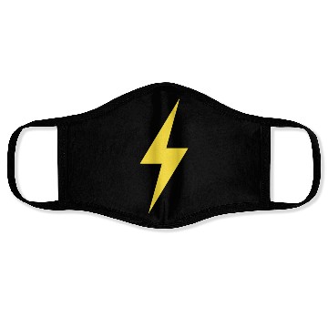 Discover LIGHTNING BOLT ICON yellow Face Masks