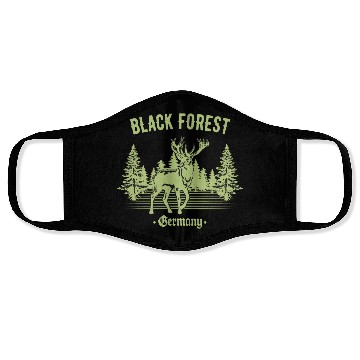 Discover Black Forest Germany Deer With Trees Swabia Face Masks