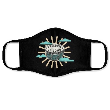 Discover Bongo Drum Freedom Is Loud Music Lover Face Masks