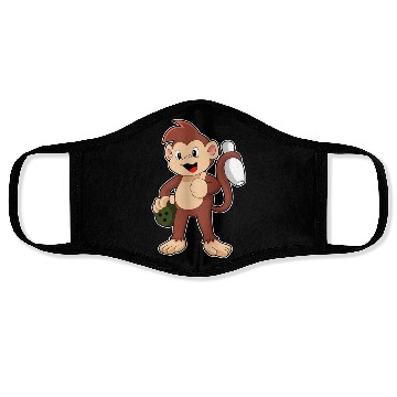 Discover Monkey At Bowling With Bowling Ball Face Masks