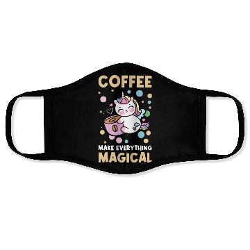 Discover Pink Magical Unicorn Caffeine Coffee Lover Face Masks