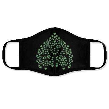 Discover Tree of Life with Hearts Two Color Vector Face Masks