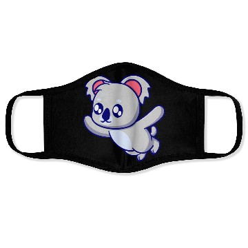 Discover Cute koala cartoon illustration Face Masks