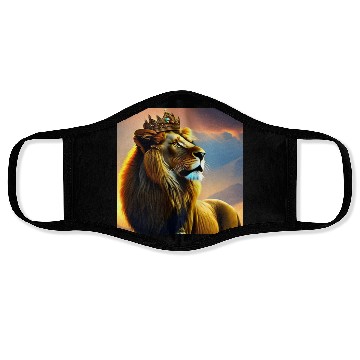 Discover Majestic Lion with Crown Face Masks