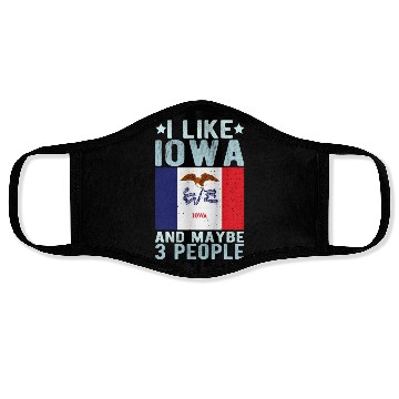 Discover Iowa Flag US State Face Masks