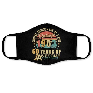 Discover 60th birthday 60 years born 1963 Face Masks