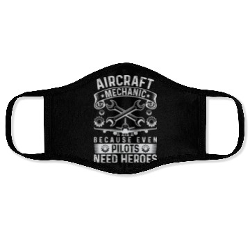 Discover Airplane Mechanic Funny Aviation Technician Face Masks