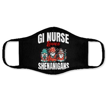 Discover Funny Gi Nurse Loves Shenanigans Irish St. Face Masks
