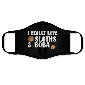 Discover Cute Lazy Sloth Boba Tea Sweet Bubble Tea Face Masks