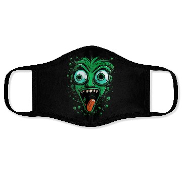 Discover Funny Green Crazy Face Eyes Game Gaming Face Masks