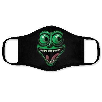 Discover Funny Green Crazy Face Eyes Game Gaming Face Masks