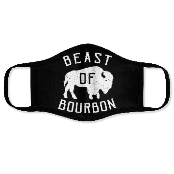 Discover Beast of Bourbon Drinking Whiskey design Bison Buf Face Masks