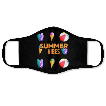 Discover Beach Vibes - Summer Design (Pattern) Face Masks