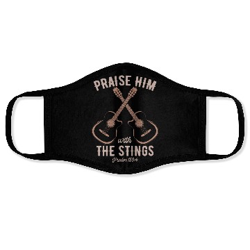 Discover Praise Him With The Strings Christian Guitar Music Face Masks