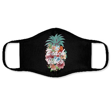 Discover Pineapple Flower Beach Vibes Face Masks