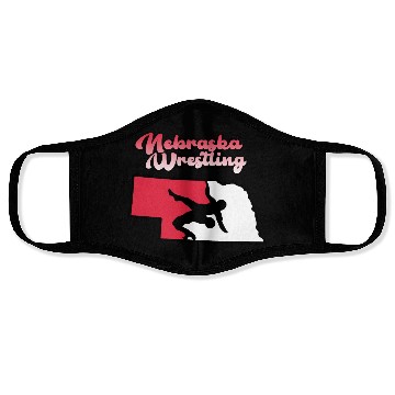 Discover Nebraska Wrestling (State Colors) Face Masks