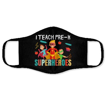 Discover i teach pre-k superheroes kindergarten Teacher Face Masks