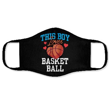 Discover This Boy Loves Basketball Coach Match Player Team Face Masks