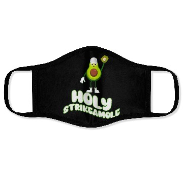 Discover Holy Strikeamole Baseball Softball Avocado Face Masks