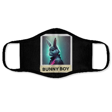Discover Bunny Boy Card Design Face Masks