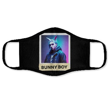 Discover Bunny Boy Card Design Face Masks