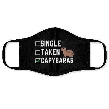 Discover Single Taken Capybaras cute capybara lover Face Masks