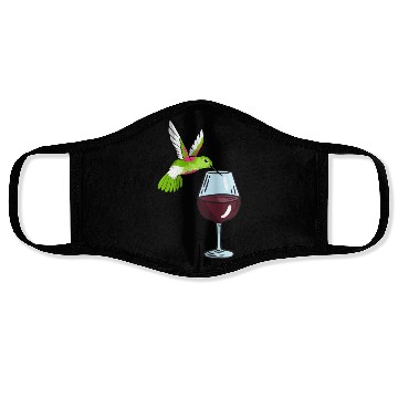 Discover Hummingbird Drinking Wine Birdwatching Hummingbird Face Masks