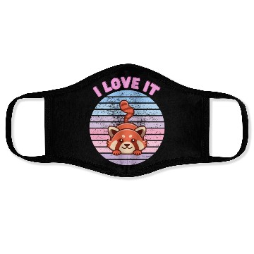 Discover i love it red pandas Face Masks