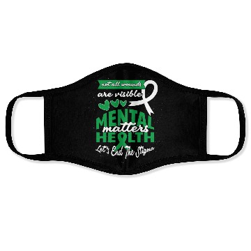 Discover May Green Mental Health Awareness End Stigma Face Masks