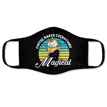Discover Pink Magical Unicorn Caffeine Coffee Lover Face Masks