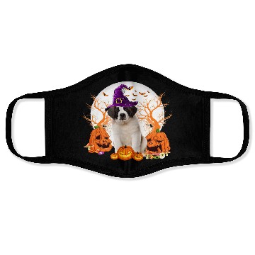 Discover Dog Halloween Saint Bernard Dog Jack O Lantern Face Masks