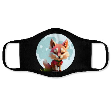 Discover Wolf howling at the moon graphic Face Masks