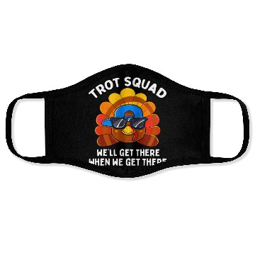 Discover Turkey Trot Squad Funny Thanksgiving Running Costu Face Masks